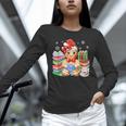 Christmas Gingerbread Man Reading Book Snowflake Teacher Unisex Long Sleeve T-Shirt