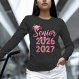 Coquette Pink Bow Flowers Senior 2026 2027 Graduation Unisex Long Sleeve T-Shirt