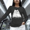 Ew People Introvert Sayings Sarcastic Cat Quote Unisex Long Sleeve T-Shirt