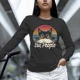Ew People Retro Cat Vintage Anti Social Introvert Unisex Long Sleeve T-Shirt