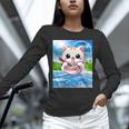 Frutiger Aero Aesthetic Tech Kawaii Ramen Cat Fishes Unisex Long Sleeve T-Shirt