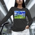 Frutiger Aero Dolphin Meadow Aesthetic Y2k 2000s Ironic Unisex Long Sleeve T-Shirt