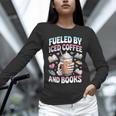 Fueled By Iced Coffee And Books Book Lover Retro Unisex Long Sleeve T-Shirt