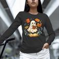 Halloween Cute Ghost Shirt Reading Books Ghost Unisex Long Sleeve T-Shirt