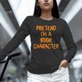 Halloween Pretend I'm Book Character Costume Lazy Adult Kids Unisex Long Sleeve T-Shirt