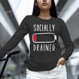 Introvert Socially Drained Battery Unisex Long Sleeve T-Shirt