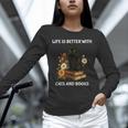 Life Is Better With Cats And Books Cute Cat Lover For Men Women Kids Unisex Long Sleeve T-Shirt Life Is Better With Cats And Books Cute Cat Lover For Men Women Kids Unisex Long Sleeve T-Shirt