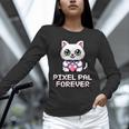 Pixel Art Pet Cat Y2K Retro Vintage Digital Nostalgia Tech Unisex Long Sleeve T-Shirt
