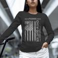 Please Chew Quieter Introvert USA Flag Vintage Unisex Long Sleeve T-Shirt