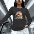 Porcupine Reading Book Hedgehog Book Lover Unisex Long Sleeve T-Shirt