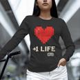 Retro Gamer 1 Life Pixel Heart – 8-Bit Gaming Nostalgia Unisex Long Sleeve T-Shirt
