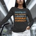 Running On Race Walking Social Introvert Humor Vintage Unisex Long Sleeve T-Shirt