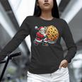 Santa Holding Cookie Xmas Baker Introvert Christmas Unisex Long Sleeve T-Shirt