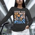 Senior 2026 Retro Groovy Flowers Graduation Unisex Long Sleeve T-Shirt