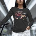 Senior Mom Class Of 2027 Cute Cat Graduation Pink Bows Girls Unisex Long Sleeve T-Shirt