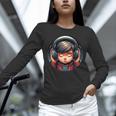 Serene Music Enthusiast With Headphones Introvert Cute Boy Unisex Long Sleeve T-Shirt