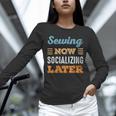 Sewing Now Minimal Socializing Introvert Vintage Unisex Long Sleeve T-Shirt