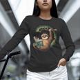 Sloth Reading a Book Lazy Sloth Bookworm Unisex Long Sleeve T-Shirt