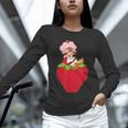 Strawberry Shortcake Sitting On Strawberry Retro Nostalgia Unisex Long Sleeve T-Shirt