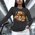 Turkey Reading Books Fall Thanksgiving Teacher Librarian Unisex Long Sleeve T-Shirt