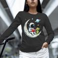 UFO Alien Astronaut Reading Book In Space Unisex Long Sleeve T-Shirt