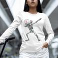 Dabbing Skeleton Nurse Halloween Graduation Unisex Long Sleeve T-Shirt