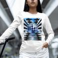 Frutiger Aero Aesthetic Tech Checkered Room Orb Sky Raglan Baseball Tee Unisex Long Sleeve T-Shirt