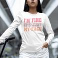 I'm Fine It's Just My Face Resting Face Mood Introvert Premium Unisex Long Sleeve T-Shirt