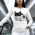 Introvert Energy Cat Love Cat Meme Unisex Long Sleeve T-Shirt