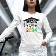 K -12th Grade Hand Prints Space Graduation Class Of 2034 Unisex Long Sleeve T-Shirt