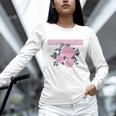Nostalgia 80s 90s Retro Style Graphics Rose Pink Flower Unisex Long Sleeve T-Shirt