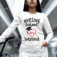 Nursing School Survivor Women Graduation RN Gift Shirt Unisex Long Sleeve T-Shirt