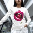 Rainbow Lips With a Cherry In The Mouth 80s Nostalgia Premium Tri-Blend Unisex Long Sleeve T-Shirt Rainbow Lips With a Cherry In The Mouth 80s Nostalgia Premium Tri-Blend Unisex Long Sleeve T-Shirt
