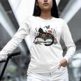 Retro Cute Cat Floral Book Librarian Vintage Floral Cat Book Unisex Long Sleeve T-Shirt
