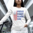 Retro Proud Coast Guard Dad Graduation Dad Usa Flag Outfit Unisex Long Sleeve T-Shirt