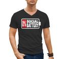 1 Social Battery Sarcastic Introverted Men Women Men's V-Neck T-Shirt
