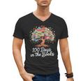 100th Day Of School Books Tree Reading Men's V-Neck T-Shirt
