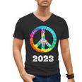 2023 Graduation Class Year Tie Dye Peace Sign Graduate Shirt Men's V-Neck T-Shirt