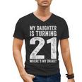 21st Birthday Dad Mom 21 Year Old Daughter Family Squad Men's V-Neck T-Shirt