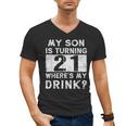 21st Birthday Dad Mom 21 Year Old Son Matching Family Men's V-Neck T-Shirt