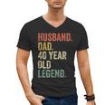 40th Birthday For Men Vintage Dad 1980 Men's V-Neck T-Shirt