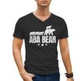 Aba Bear For Jewish Dad With Four Kids On Father's Day Men's V-Neck T-Shirt