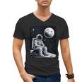 Aesthetic Spaceman Astronaut On The Moon Space Introvert Men's V-Neck T-Shirt Aesthetic Spaceman Astronaut On The Moon Space Introvert Men's V-Neck T-Shirt
