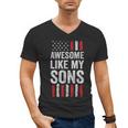 American Flag Dad Mom Awesome Like My Sons Men's V-Neck T-Shirt