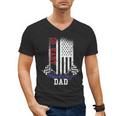 American Flag Go Kart Racing Race Dad Flag Men's V-Neck T-Shirt