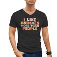 I Like Animals More Than People Sarcastic Introvert Men's V-Neck T-Shirt
