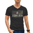 Army Dad With American Flag Camo For Veteran Day Women Kids Men Men's V-Neck T-Shirt