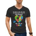 Autism Dad Of Autism Daughter Daddy Shirts Autistic Support Men's V-Neck T-Shirt