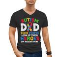 Autism Dad Puzzle Ribbon Proud Son Hero Autism Awareness Men's V-Neck T-Shirt Autism Dad Puzzle Ribbon Proud Son Hero Autism Awareness Men's V-Neck T-Shirt