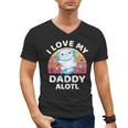 Axolotl Kids Teens Retro Sunset I Love My Daddy Men's V-Neck T-Shirt
